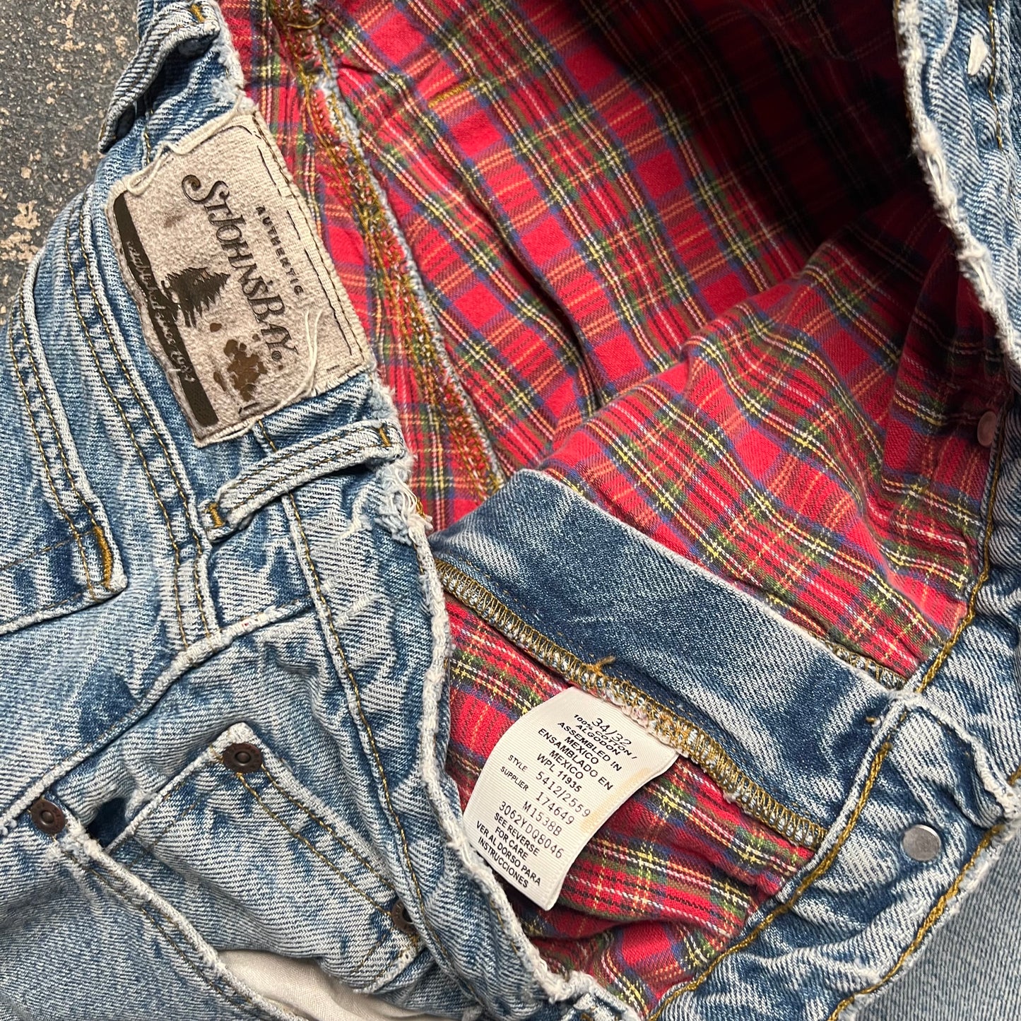 Vintage St John Bay Flannel Lined Denim